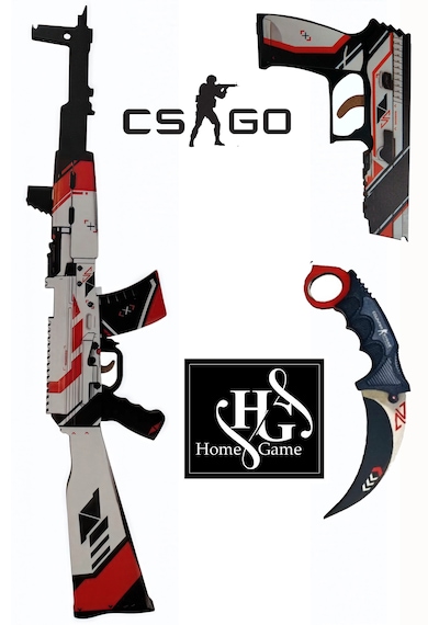 Ahşap Cs - Go Ak47 Asiimov Skin Kaplama Oyuncak Set1