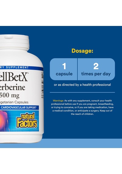 Natural Factors Wellbetx Berberine 500 Mg 120 Vegetarian Capsules Usa Menşeii Orijinal Dmmedicineden