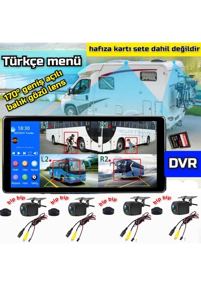 Dokunmatik Dvr Monitör Ve 4 Adet Ahd 720p Nesne Tanımalı Kamera