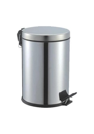 Krom Paslanmaz Pedallı Çöp Kovası 5 Litre
