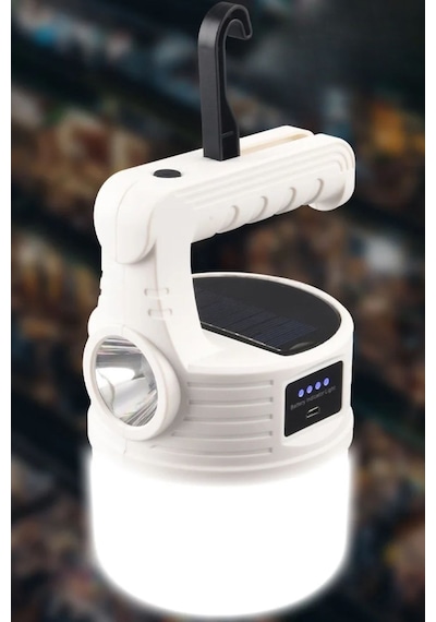 Buffer Led Güneş Enerjili Kamp Lambası-2000 Lümen Süper Parlak, 5 Aydınlatma Modlu,usb İle Şarj Edilebilir Dış Mekan,asılabilir Torch El Feneri
