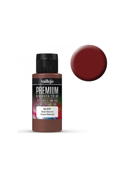 Vallejo 62017 60 Ml. Raw Sienna, Opaque, Premium Rc Color Serisi Model Boyası Renkli