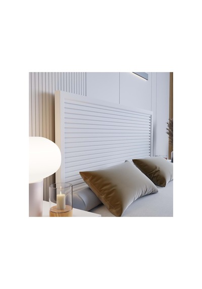 Renazzo Alaz Yatay Masif Ahşap Yatak Başlığı Beyaz 160 160 CM