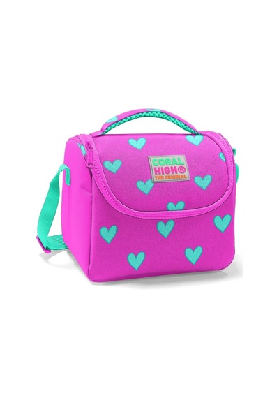 Coral High Kız Pembe Kalpler Çocuk İlkokul Okul Sırt Çantası Ve Beslenme Çanta Seti