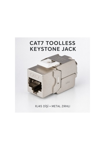 Mn6 Mn118x Cat7 Keystone Jack Rj45 Dişi Modül Aletsiz Metal Zırhlı Ftp Stp 10gbps 600mhz 5 Adet