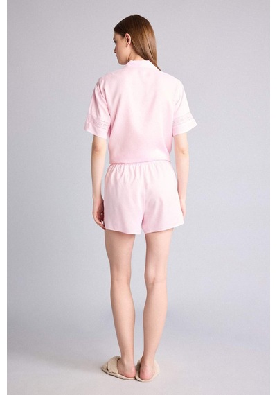 Defacto Regular Fıt Kısa Boy Dokuma Pijama Şort G4373ax26sppn648 Pembe-pn648