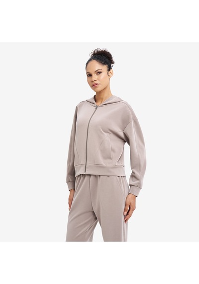 Lescon Bej Kadın Fermuarlı Kapüşonlu Sweatshirt 26n-2101