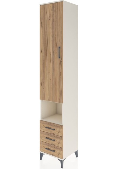 Hyperion Dolap 3 Raflı 3 Çekmeceli Tek Kapaklı 44x44x243 Aytaşı-çam Aytası