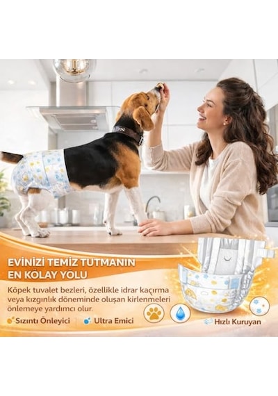 Dişi Köpek Ve Kedi Tuvalet Bezi Xs Ultra Emici Ve Sızdırmaz Pet Bezi, Regl Kızgınlık Dönemi, İdrar Kaçırma Ve Tuvalet Eğitimi İçin Tek Kullanımlık Pet Diaper Rahat Ayarlanabilir Fit