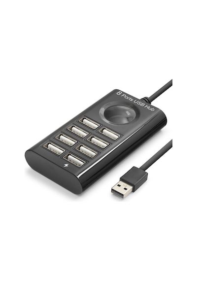 Büro Ev Ofis Cihazları İçin Siyah 8port Usb 1mt Kablolu Hub