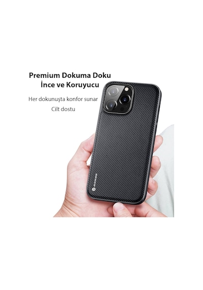 Dux Ducis Fino Serisi Apple Uyumlu iPhone 14 Pro Premium Dokuma Silikon Kilif 561082413