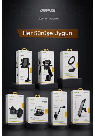 Jopus Su Geçirmez Kılıf Telefon Tutucu Motosiklet, Bisiklet, Scooter, ATV Uyumlu Gidon Bağlantılı JO-AT112