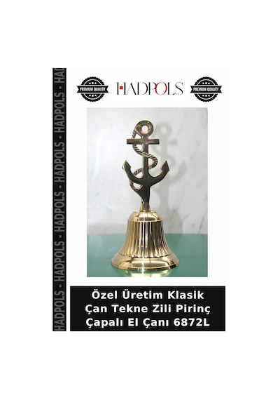Özel Üretim Klasik Çan Tekne Zili Pirinç Çapalı El Çanı 6872l Antik Pirinç