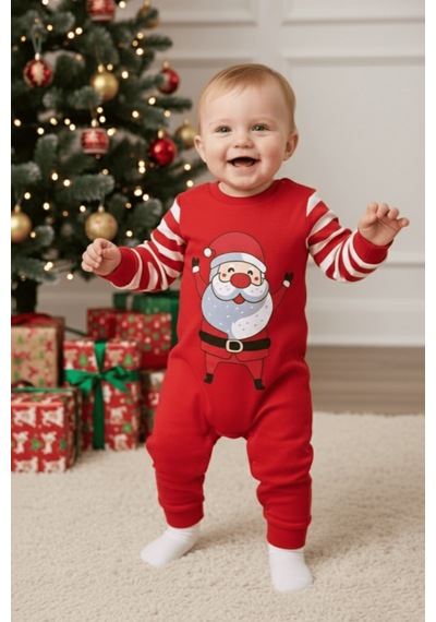 Mnk Baby & Kids Yılbaşı Temalı Çıtçıtlı Bebek Astronot Tulum M00775 Beyaz