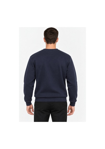 Hk Premium Sweatshirt Bisiklet Yaka Hk Premium Logolu Erkek Basic Lacivert
