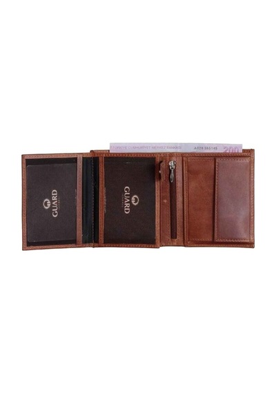 Guard Çok Bölmeli Dikey Antik Taba Deri Erkek Cüzdanı - Grd2403xw22538 Taba