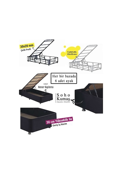 Nironyatak Niron Juliette 90X190 Cm Tek Kişilik Yatak Baza Başlık Takımı -