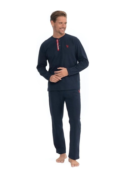 U.S. Polo Assn. U.s Polo Assn. 18837 Erkek Uzun Kollu Yuvarlak Yaka Pijama Takımı-lacivert Lacivert