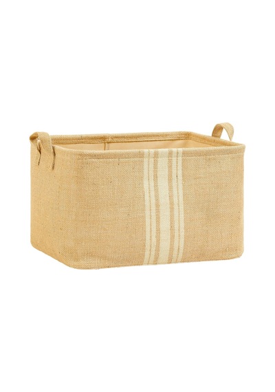 Ocean Home Textile Çizgili Jüt Sepet 42 X 31 X 25 Cm Genel