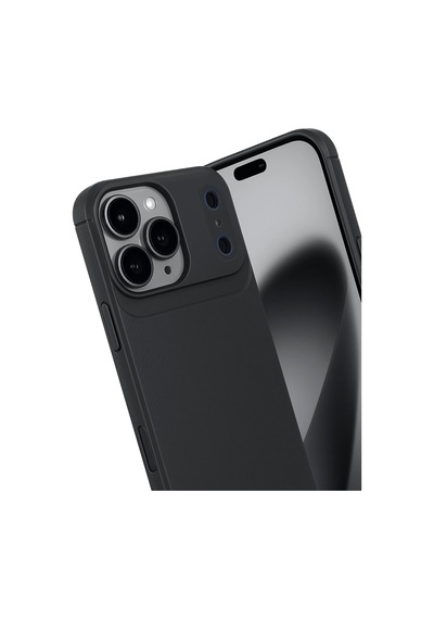 Apple Uyumlu iPhone 17 Pro Max Kılıf Focus Carbon Silikon Kapak Siyah