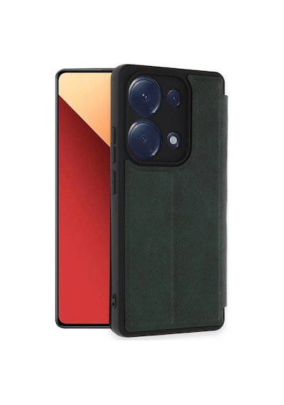 Newface Xiaomi Redmi Note 13 Pro 4g Kılıf Flip Cover - Semeglbl - 84 Koyu Yeşil