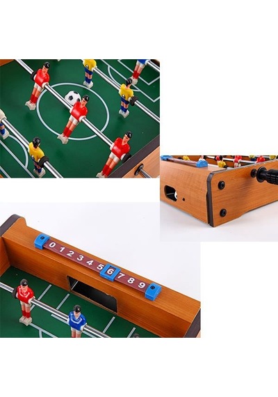Ahşap Masaüstü Futbol Oyunu 4 Kollu Taşınabilir World Cup Heyecan Eğlenceli Masaüstü Oyunu