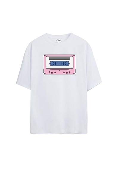 Ogc Kaset Oversize Unisex T-shirt Beyaz