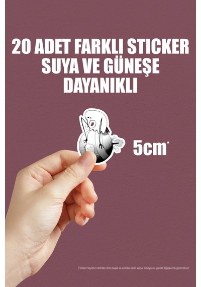Oyasumi Punpun Goodnight Punpun Anime Manga Telefon Laptop Yapışkanlı Folyo Sticker Paketi 20 Adet Çok Renkli