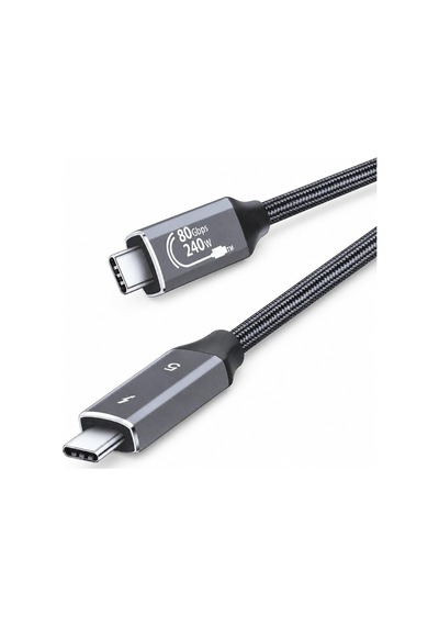 1.8 Metre Thunderbolt 5 Usb-c Data Kablosu, 120gbps Veri Aktarımı, Pd 3.1 240w Hızlı Şarj, 16k 60hz Görüntü, Örgülü Kablo, Ses Video Aktarımı, Thunderbolt 4/3 Usb4/3.1/3.0 Uyumlu Zr1325