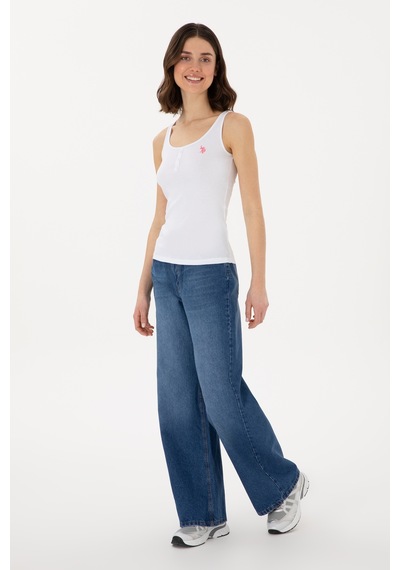 U.S. Polo Assn. Kadın Mavi Loose Fit Jean Pantolon 50304259-DN0022