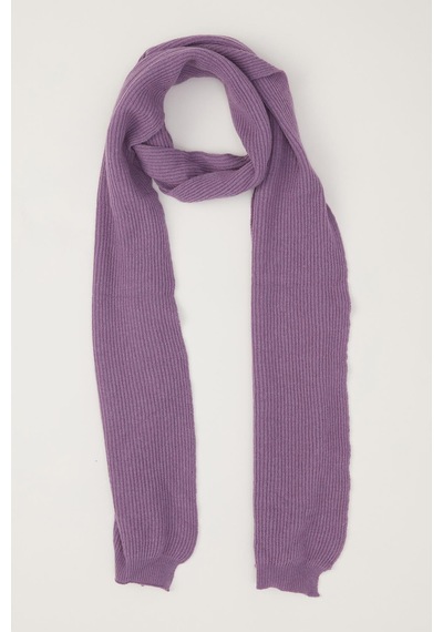 Peraluna Nomı Scarf Selanik Örgü Kaşmir Karışımlı Yumuşak Kadın Triko Atkı - Pastel Mor Pastel Mor
