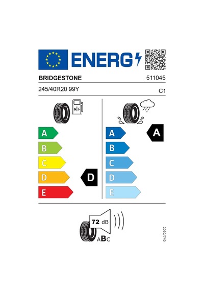 Bridgestone 245/40R20 99Y XL Potenza Sport Yaz Lastiği - 2025