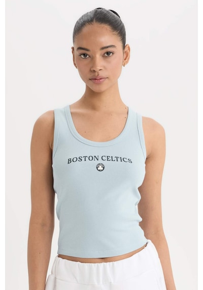 DeFactoFit NBA Boston Celtics Slim Fit Dar Kesim Yuvarlak Yaka Fitilli Kaşkorse Atlet E3611AX25SMBE824