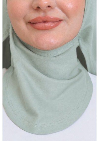 Modish Group Penye Boyun Kapamalı Şal Başörtü Hazır Giyim Turban Esnek Jersey Şal Açık Yeşil