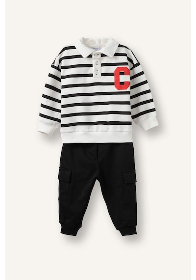 Defacto %100 Pamuk Uzun Kollu Sweatshirt Kargo Cepli Alt 2li Takım Erkek Bebek I0148a526aubk81 Siyah-bk81