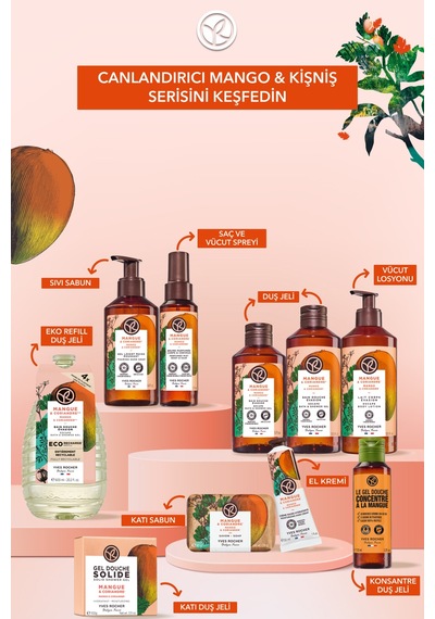 Yves Rocher Sıvı Sabun- Canlandırıcı Mango Kişniş - Sls,sles İçermez,vegan-190ml