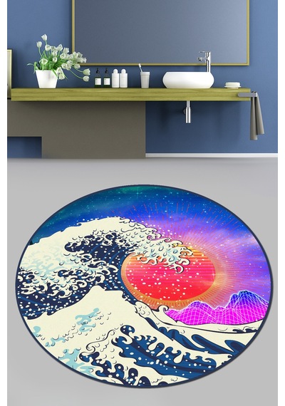 Tidal Wave Çap Banyo Halısı Djt 140x140 cm çok renkli