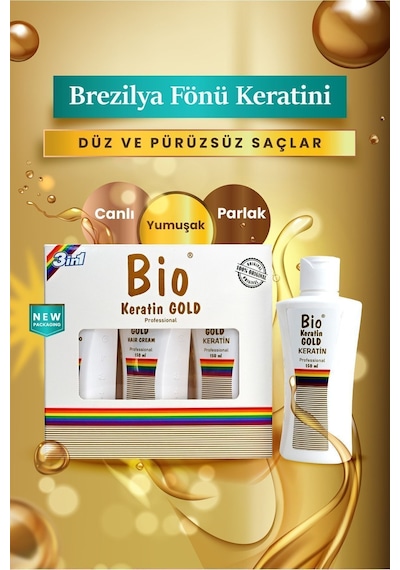 Bio Keratin Gold Brezilya Fönü Keratini 3 x 150 ML