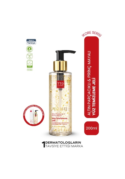 Clinic Kore Serisi Yüz Temizleme Jeli Nemlendirici 200 Ml Altın Parçacıklı Pirinç Mayalı
