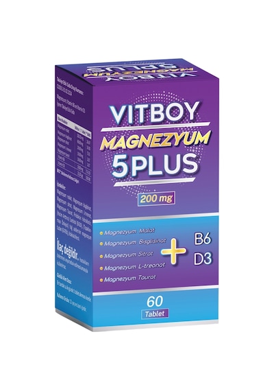 Vitboy Magnezyum 5 Plus 200mg 60 Tablet