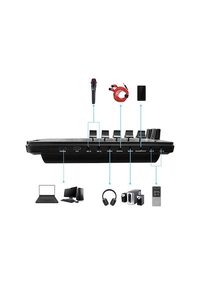 Midex Cxn-30 Paket-11 Vs11 Ses Kartlı Condenser Mikrofon Stand Kulaklık Seti