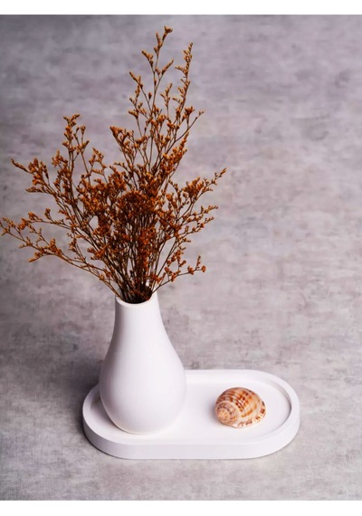 Minimalist Dekoratif Vazo Ve Oval Tepsi Seti Şıklığı Evinize Taşıyın