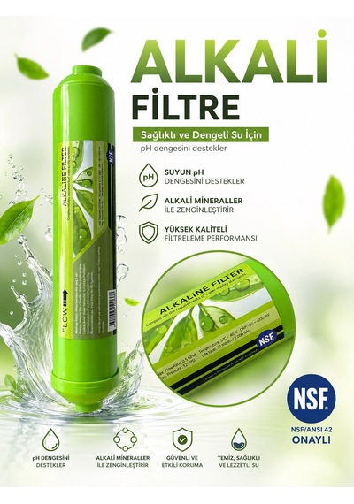 Nsf Onaylı Alkali Su Arıtma Filtresi Inline Ph Destekleyici