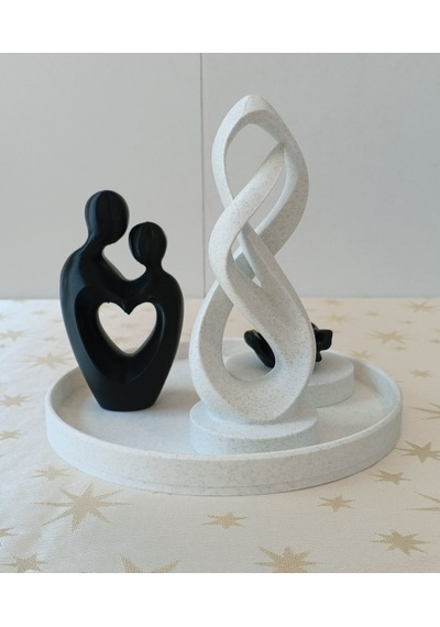 Çiftset-siyahmermer 23 Cm