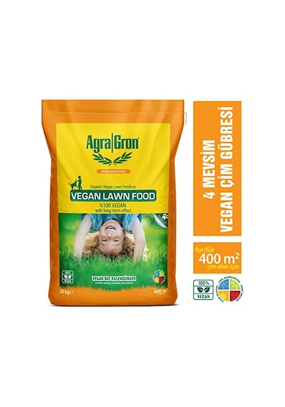 Ayrex Agragron Çim Gübresi 20 Kg Vegan Lawn Food%100 Bitkisel Menşeli Çim Gübresi/doğal Çim Coşturan Gübre Alma 0,250
