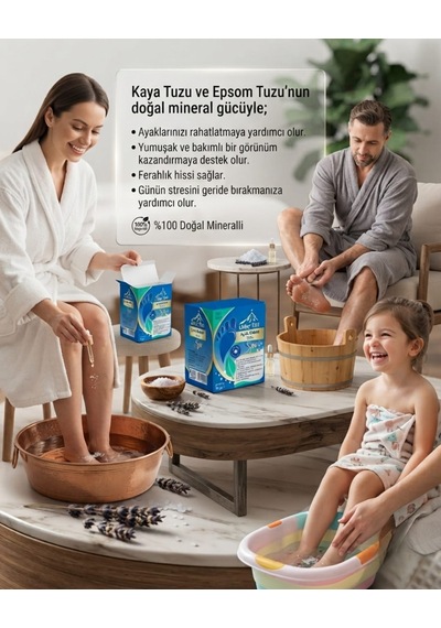 Ayak Bakım Tuzu Spa 1 Kg 4x250 Gr %100 Doğal Mineralli Kaya Tuzu Ve Epsom Tuzu