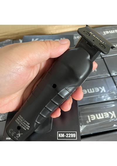 Kemei 2299 Berber Akülü Saç Düzeltici 0mm Sıfır Boşluklu Oyma Clipper Gri