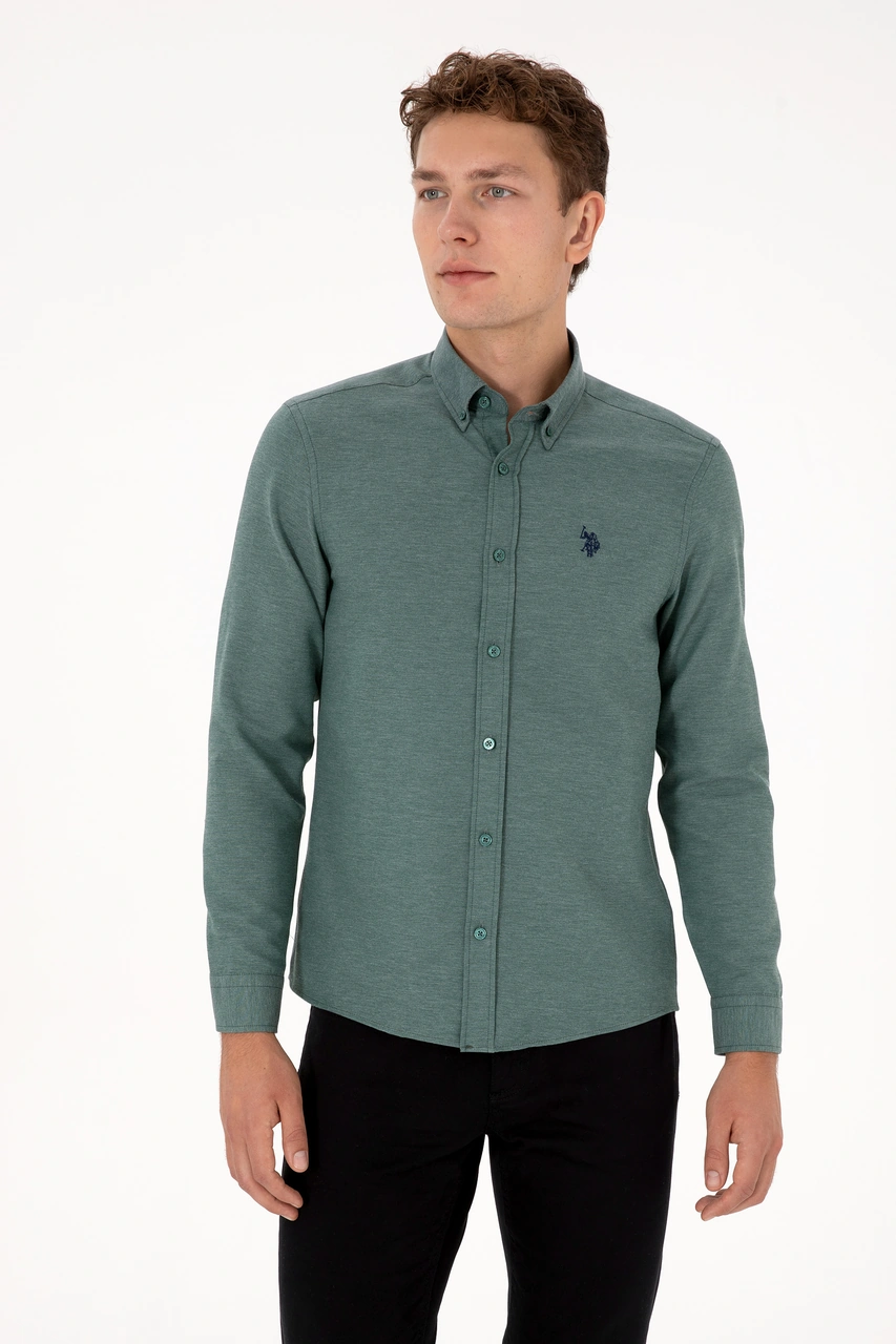 U.s. Polo Assn. Erkek Koyu Yeşil Gömlek Basic 50316723-vr079 Koyu Yesıl