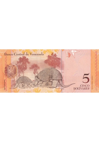 Venezuela, 5 Bolivar 2007 P 89 Çil Eski Yabancı Kağıt Para