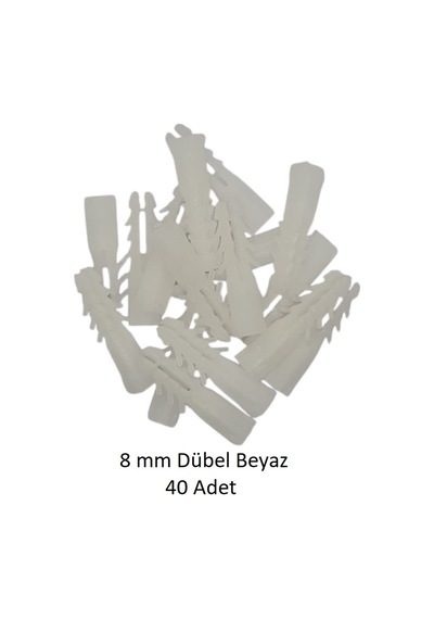 Dübel, 8 Mm Beyaz Dübel, 40 Adet
